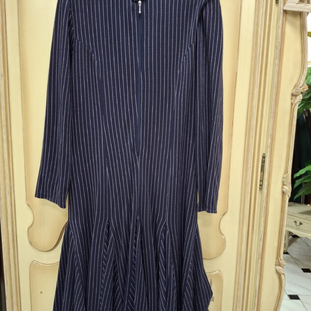 Vestido de cremallera en rayas azul marino