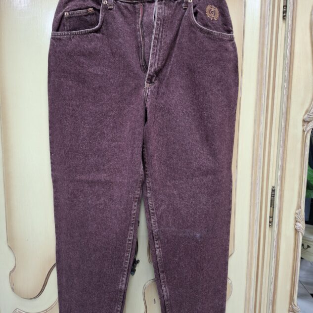 Jeans vintage mujer color burdeos