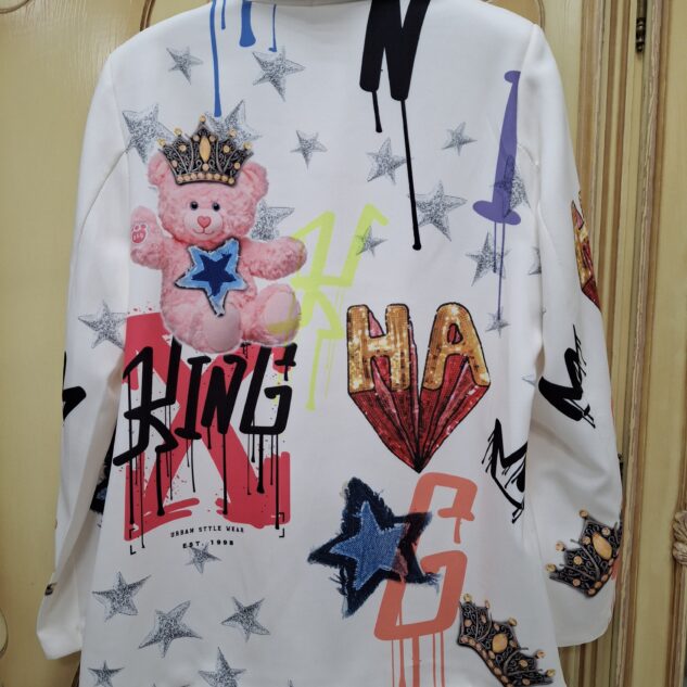 Chaqueta osito rosa con corona