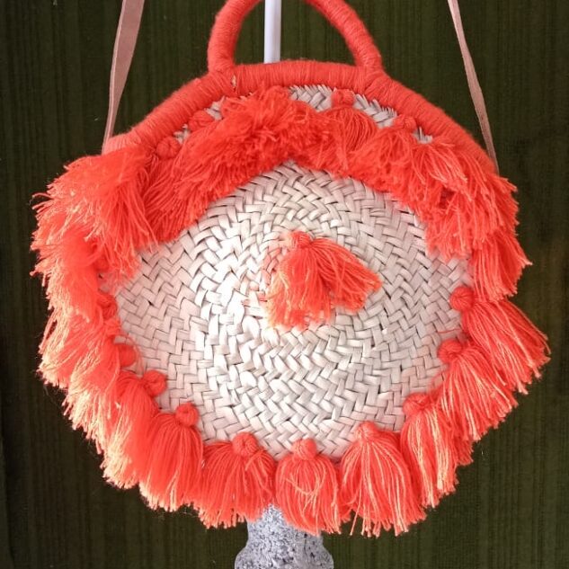 Bolso borlones naranja