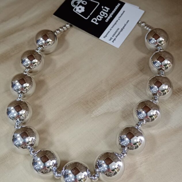 Collar perlas plata