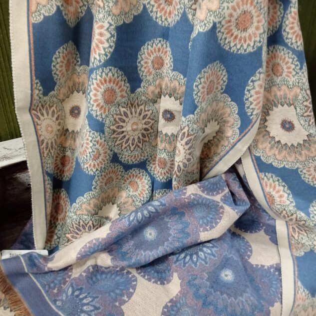 Pashmina fantasia color azul