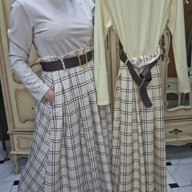 Vestido falda cuadros