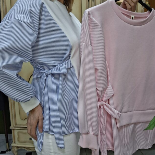 Sudadera camisa rayas