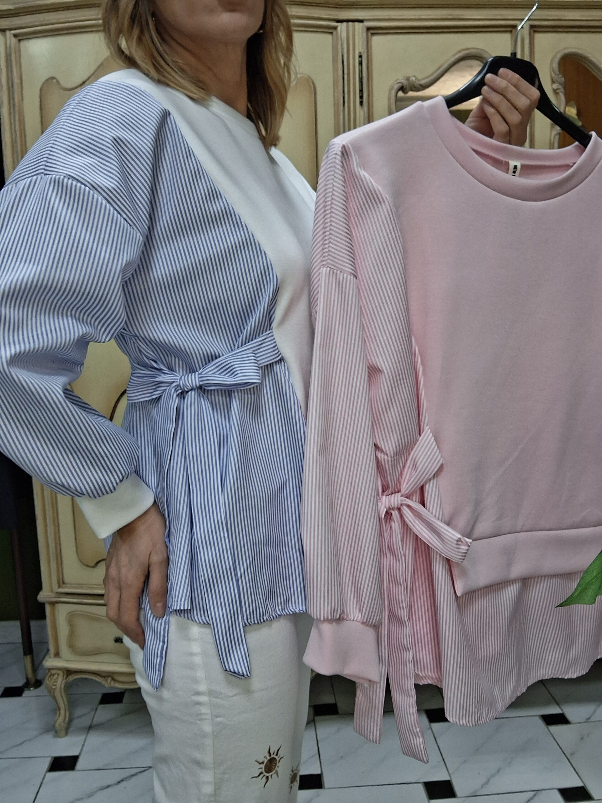 Sudadera camisa rayas