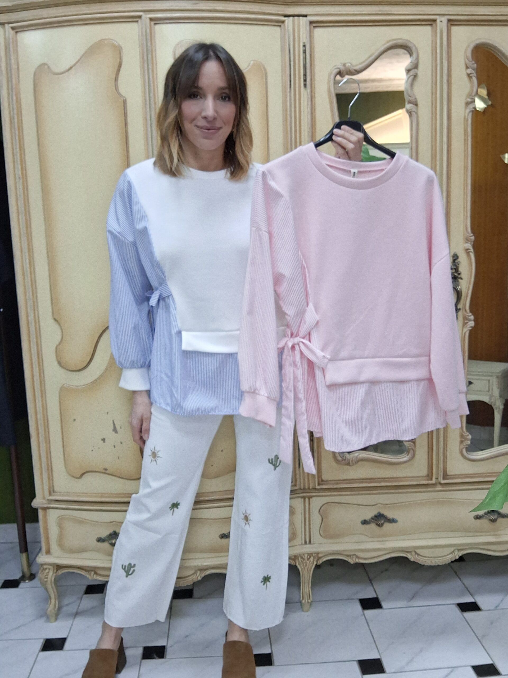 Sudadera camisa rayas - Imagen 4