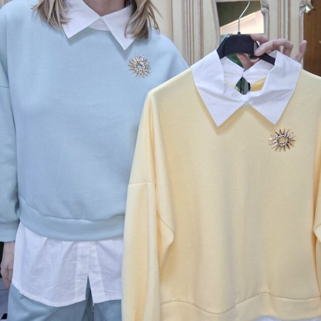 Sudadera camisa blanca broche