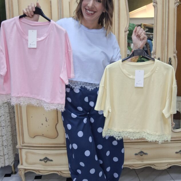 Camiseta básica encaje