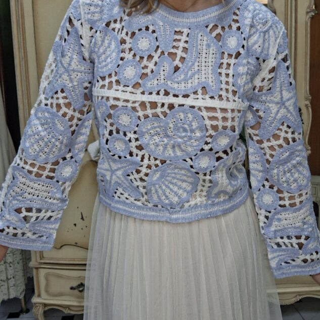 Jersey crochet caracolas