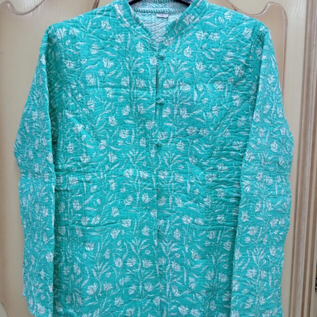 Chaqueta reversible verde agua