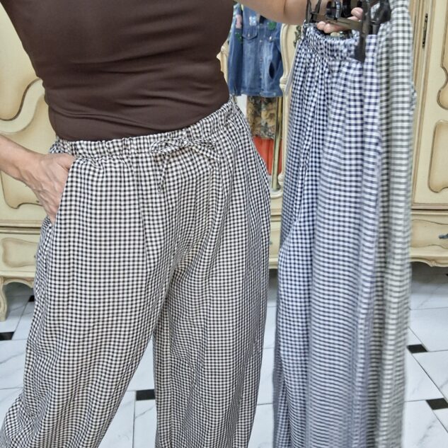 Pantalón cuadros vichy bombacho