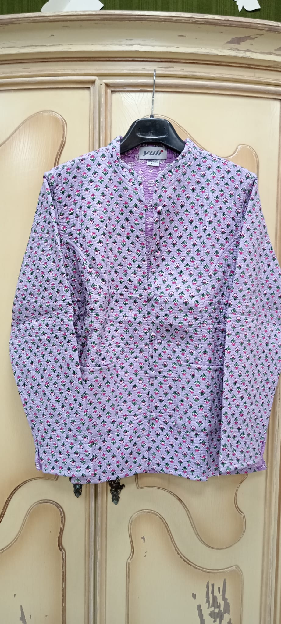 Chaqueta reversible malva flores - Imagen 2