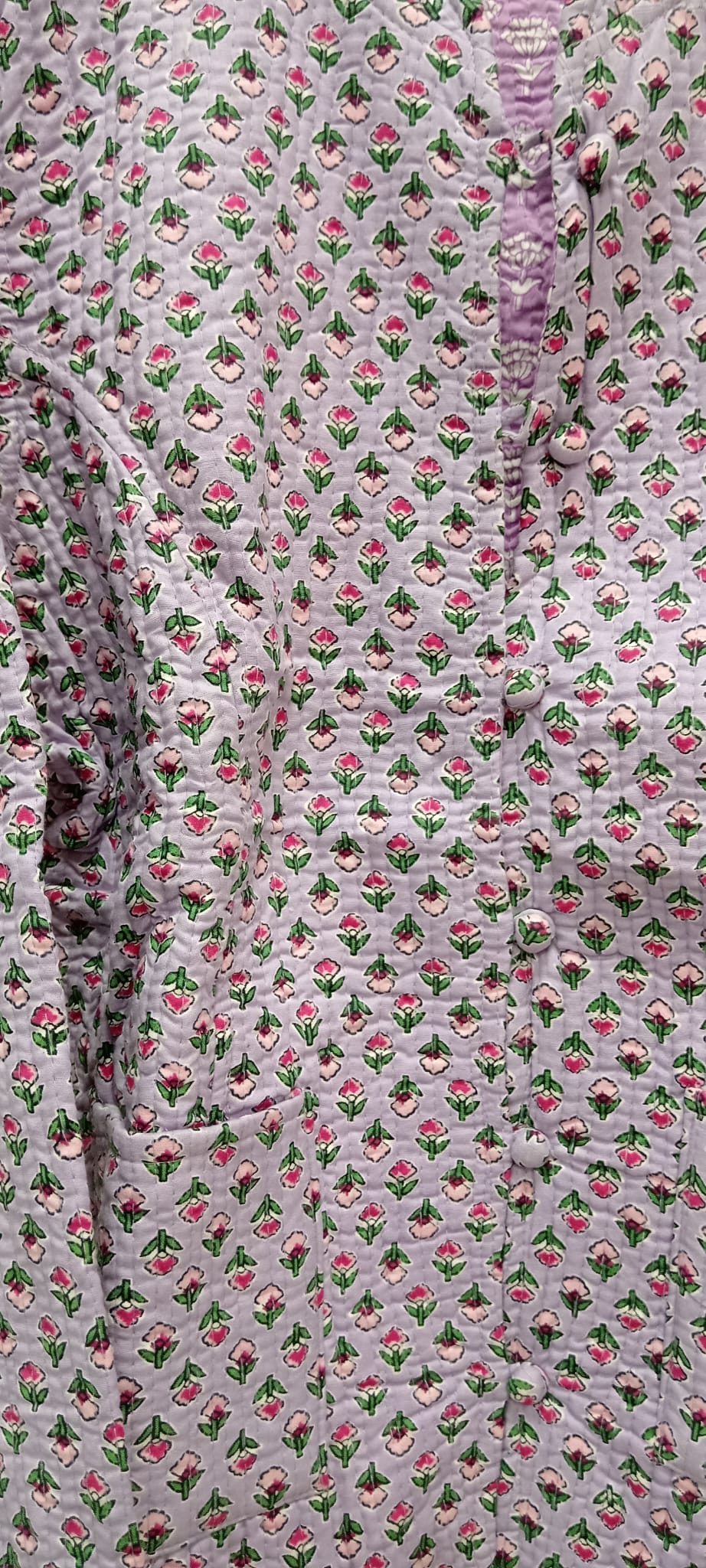 Chaqueta reversible malva flores - Imagen 3