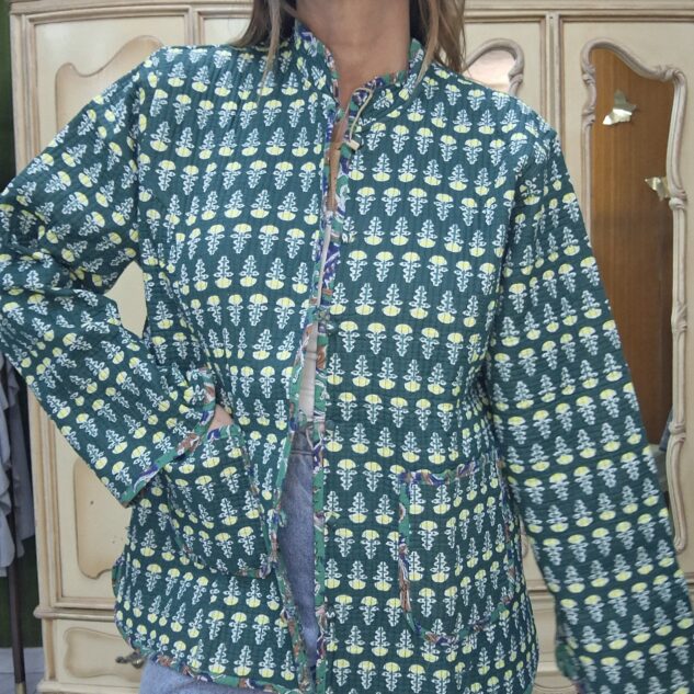 Chaqueta reversible verde botella
